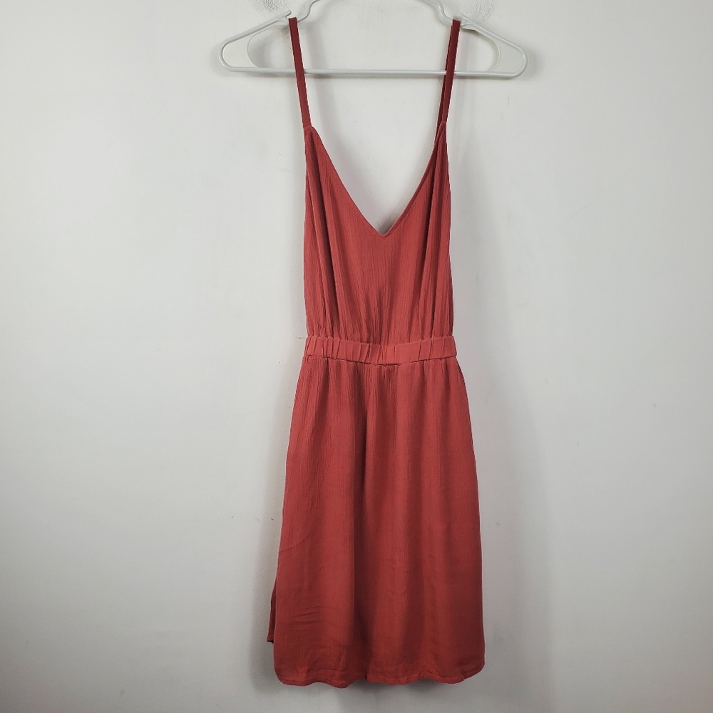 Lulu's Rust Red Plunging Mini Dress